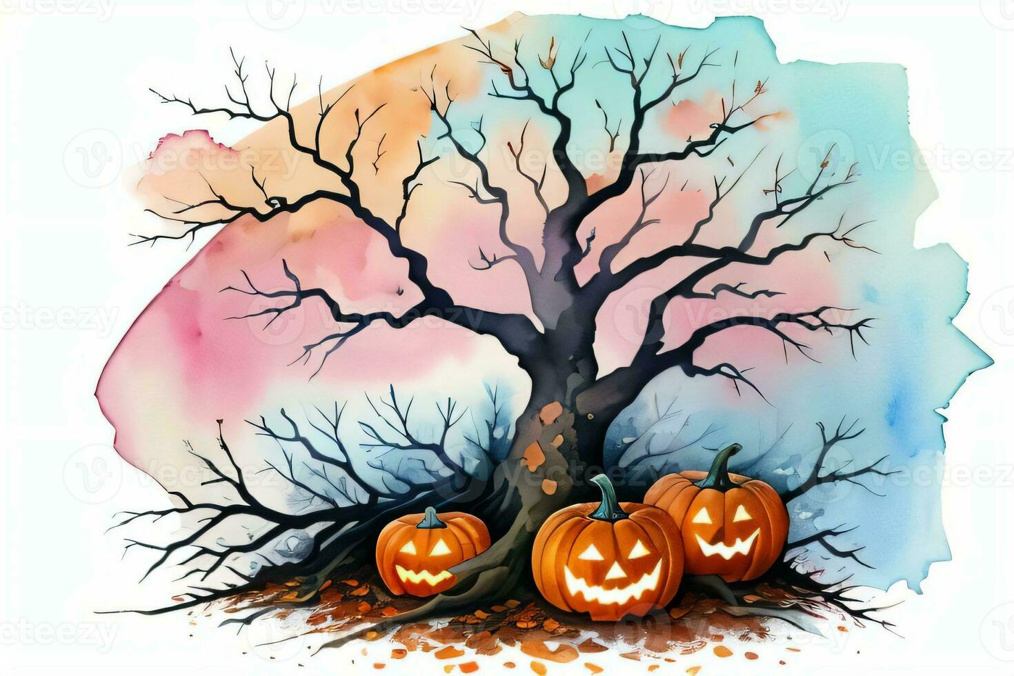 Aquarell Halloween Kürbis Hintergrund foto