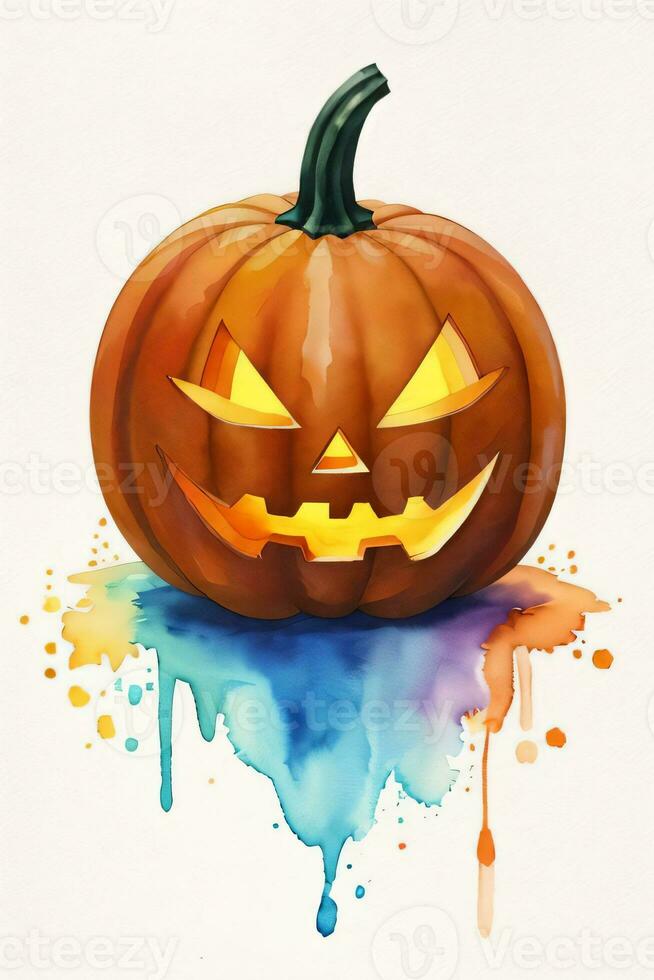 Aquarell Halloween Kürbis Hintergrund foto