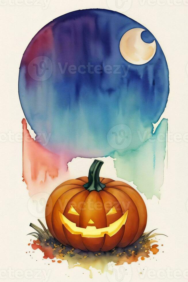 Aquarell Halloween Kürbis Hintergrund foto