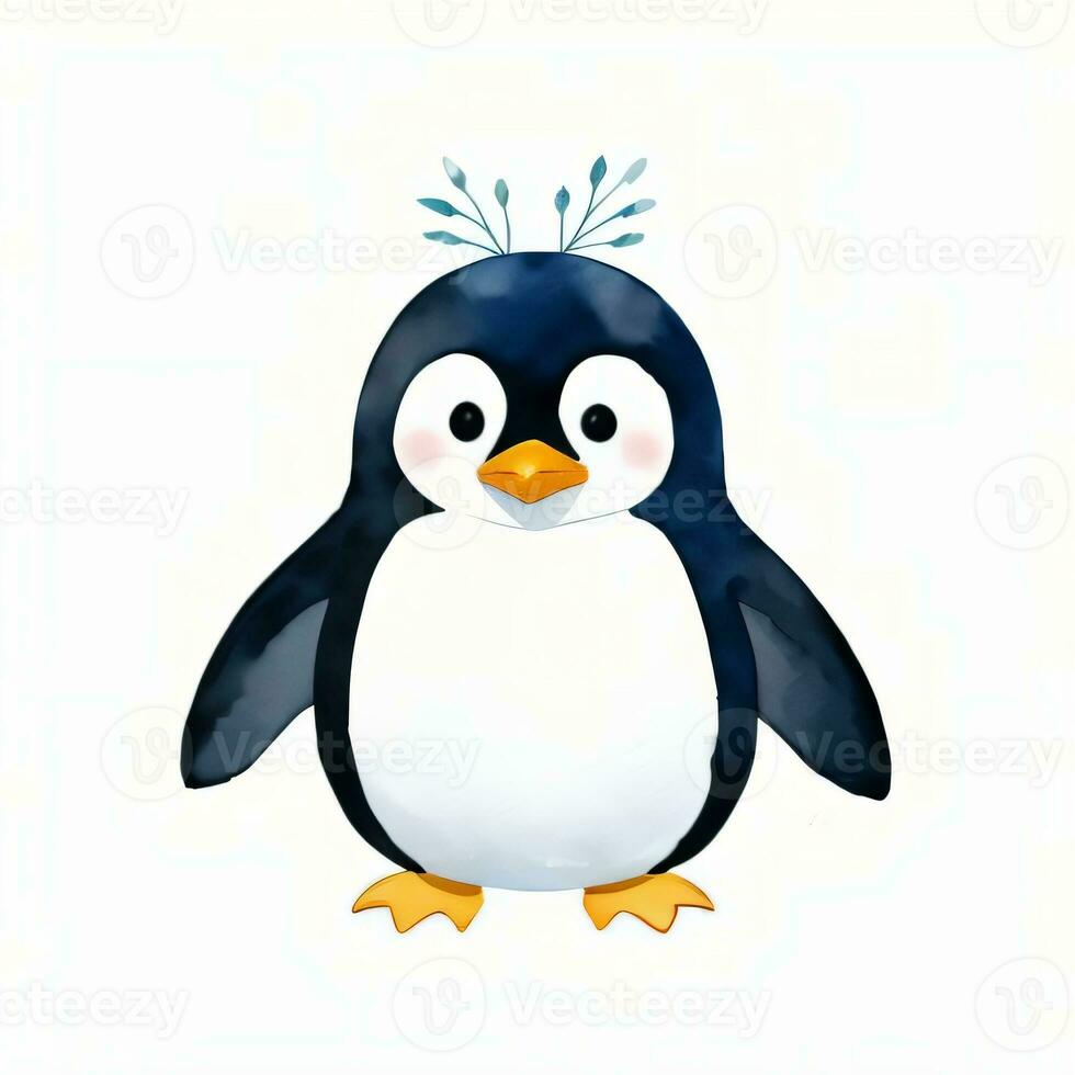 Aquarell Kinder Illustration mit süß Pinguin Clip Art 30011636