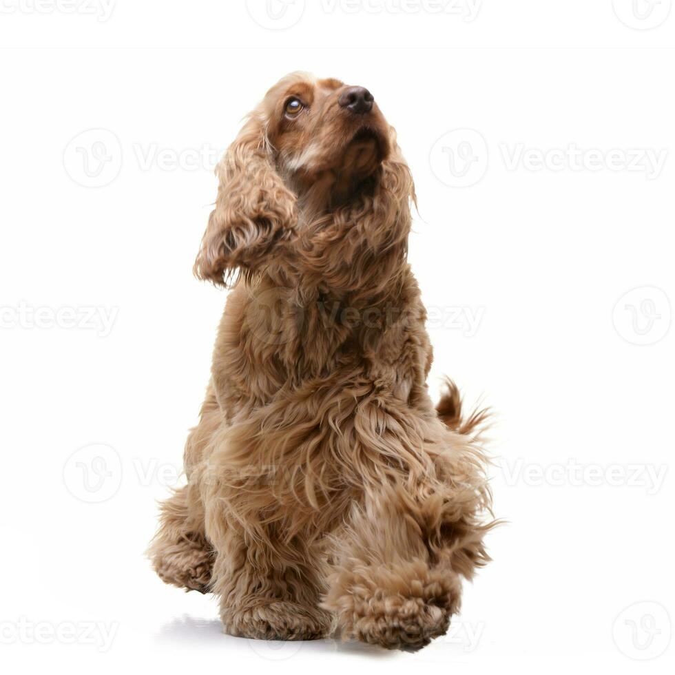 Studio Schuss von ein bezaubernd Englisch Cocker Spaniel foto