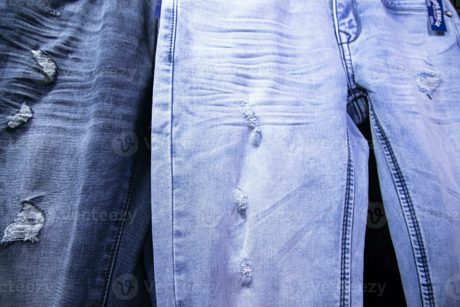 Vielfalt Jeans keuchen Muster Textur können Sein benutzt wie ein Hintergrund Hintergrund foto