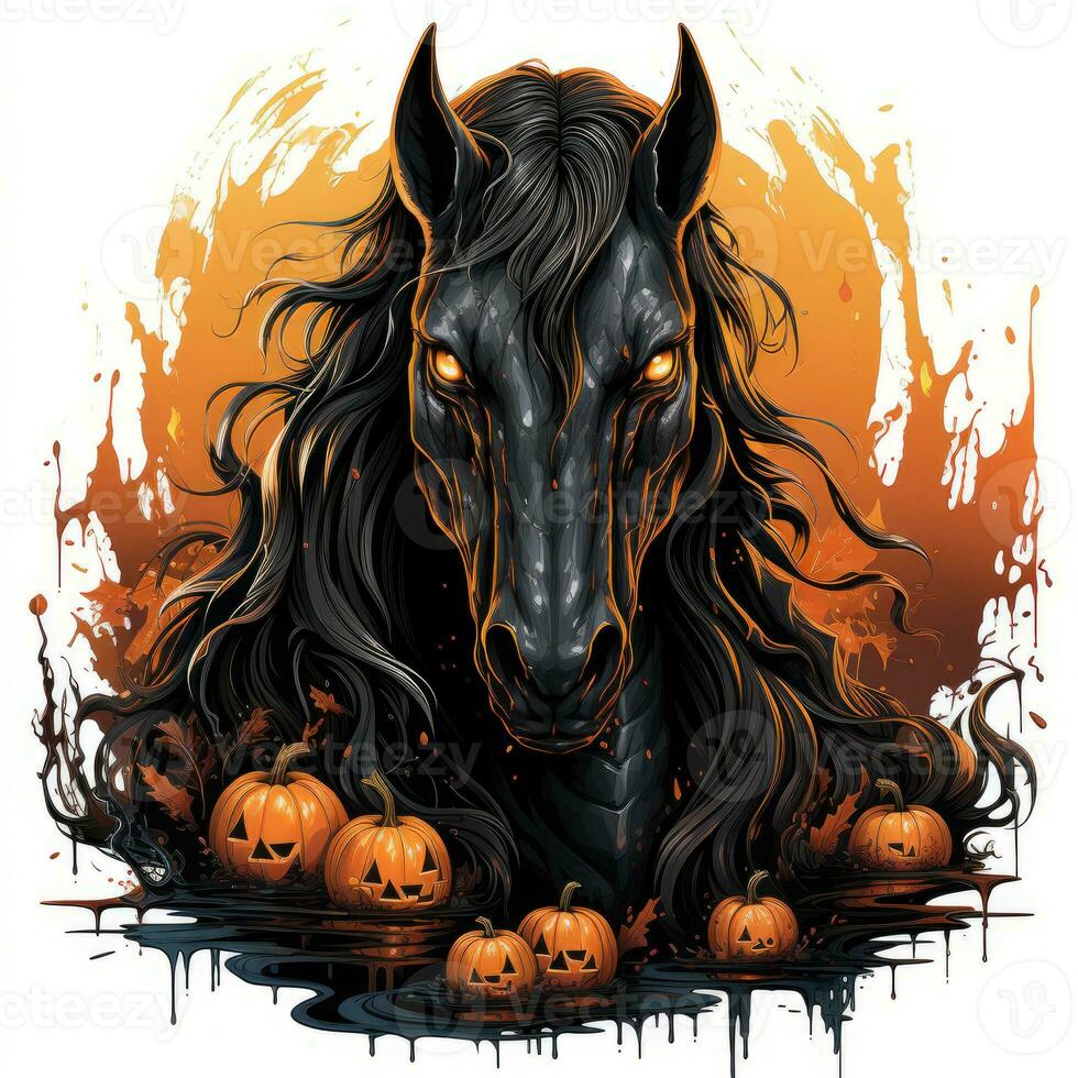 Pferd Fahrer Sensenmann Tod Halloween Illustration unheimlich Grusel Design tätowieren Vektor Fantasie foto