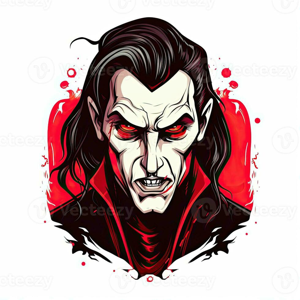 Vampir Dracula Blut Halloween Illustration unheimlich Grusel Design tätowieren Vektor isoliert Aufkleber Fantasie foto