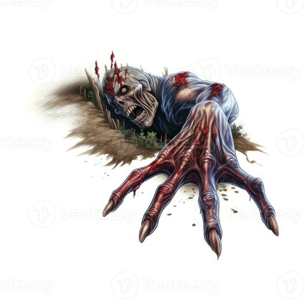 Zombie Hand steigend Halloween Illustration unheimlich Grusel Design tätowieren Vektor Aufkleber Fantasie foto