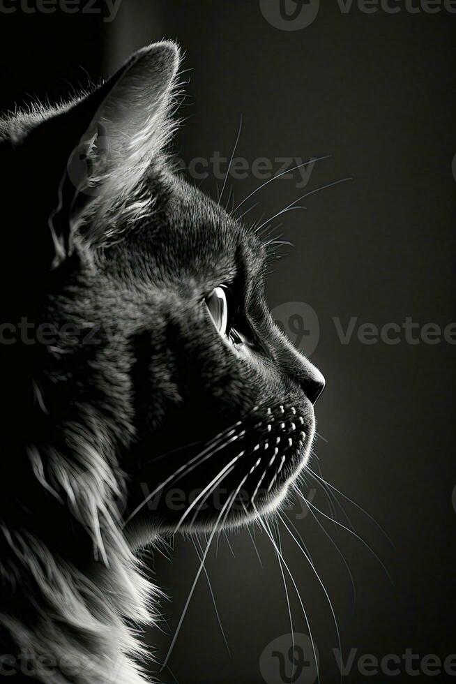 Kitty Katze Silhouette Kontur schwarz Weiß von hinten beleuchtet Bewegung tätowieren Fachmann Fotografie foto