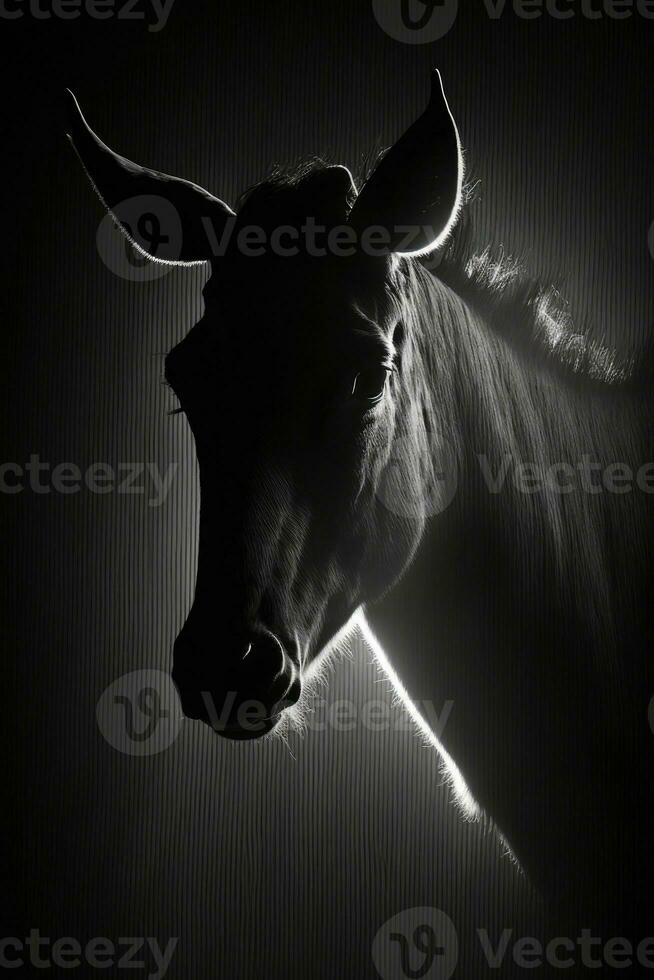 Zebra Silhouette Kontur schwarz Weiß von hinten beleuchtet Bewegung Kontur tätowieren Fachmann Fotografie foto