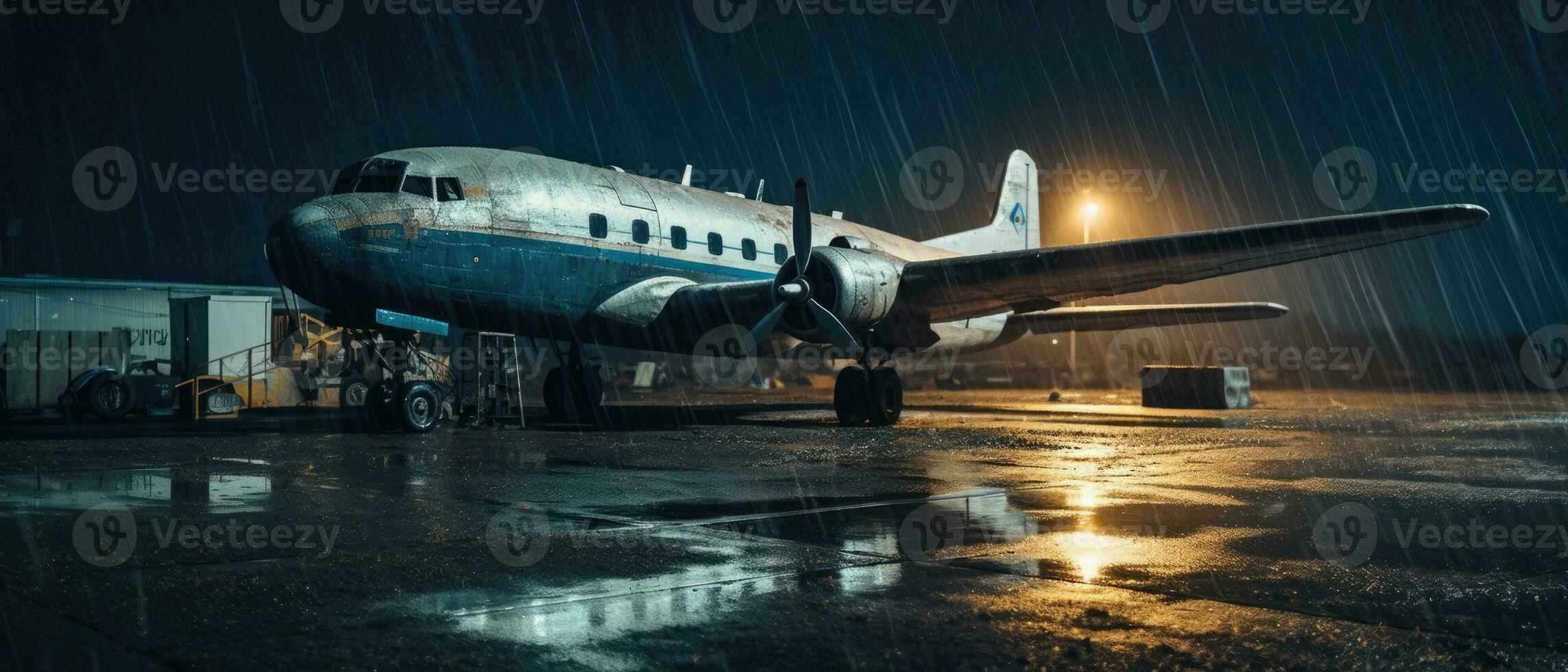 groß Krieg Flugzeug Militär- Post Apokalypse Landschaft Krieg Spiel Hintergrund Foto Kunst Illustration Rost