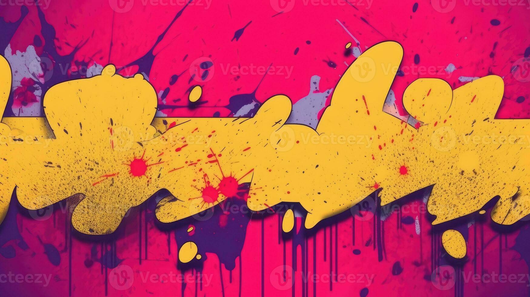 ausdrucksvoll Graffiti Neon- künstlerisch spielerisch Illustration Design drucken geometrisch Acid Formen Stil foto