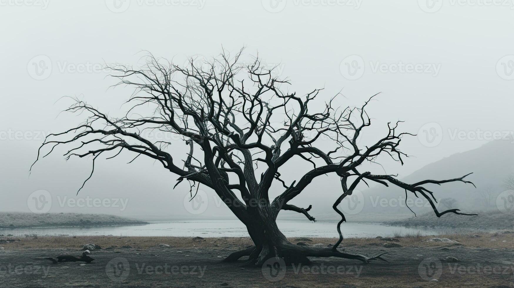 Baum allein Freiheit Ruhe Anmut Landschaft Zen Harmonie sich ausruhen Ruhe Einheit Harmonie Fotografie foto