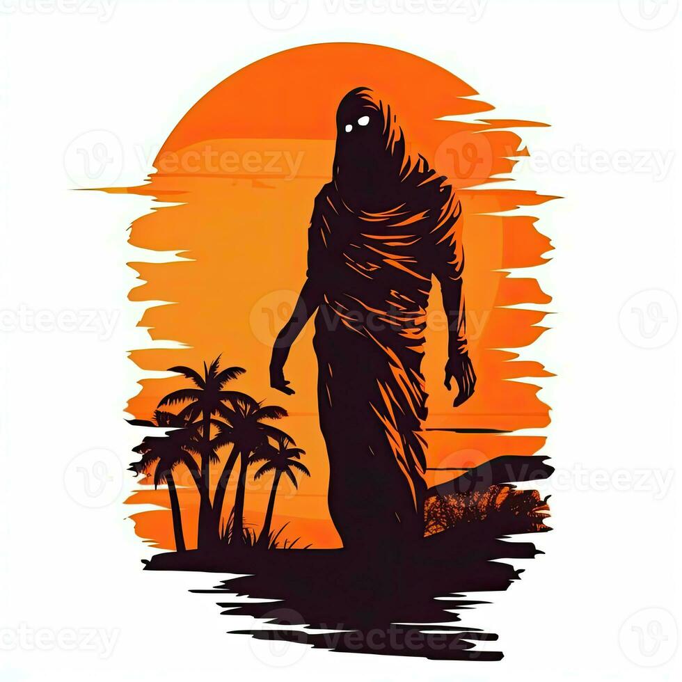 Zombie Schädel Halloween Clip Art Illustration Vektor T-Shirt Design Aufkleber Schnitt Sammelalbum tätowieren foto