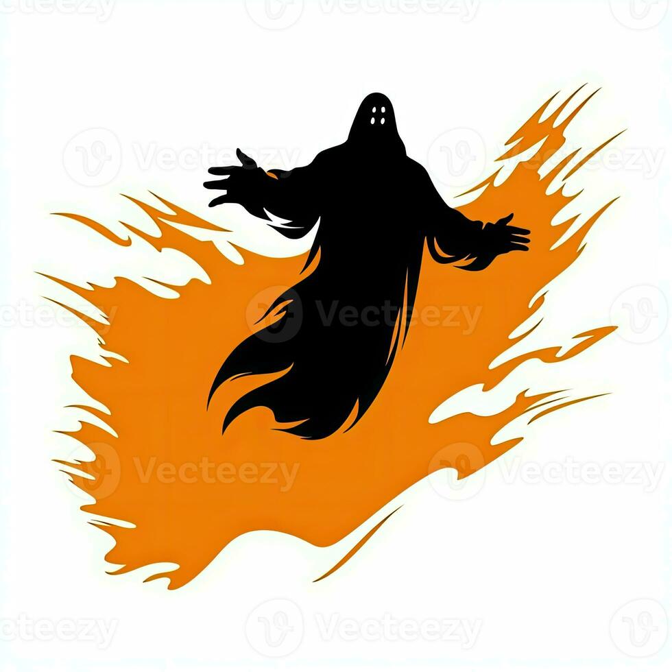 Hexe Halloween Clip Art Illustration Vektor T-Shirt Design Aufkleber Schnitt Sammelalbum Orange tätowieren foto