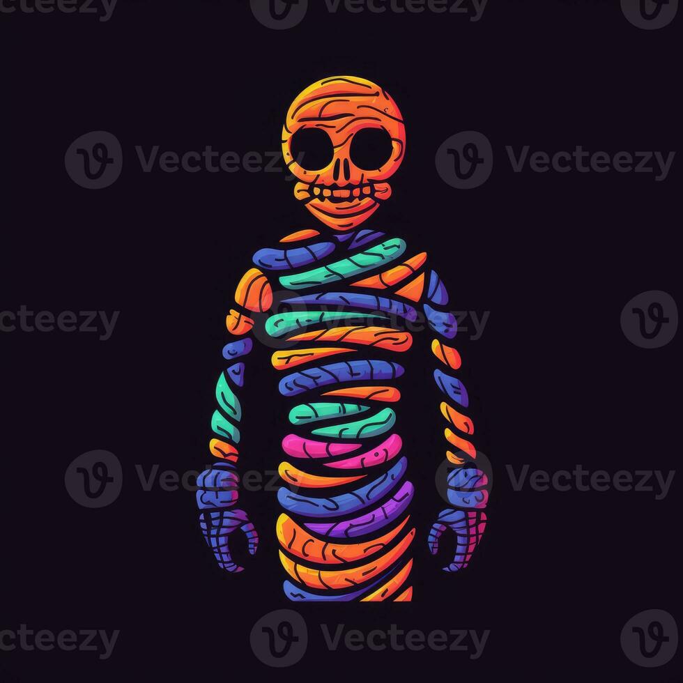 Mama Zombie Neon- Symbol Logo Halloween süß unheimlich hell Illustration tätowieren isoliert Vektor foto