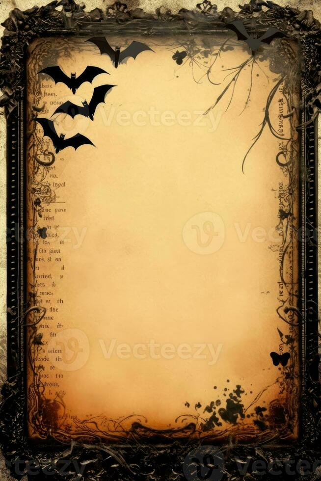 retro Jahrgang getragen Blatt Sammelalbum Seite Halloween schmutzig leer alt Pergament Papier druckbar foto