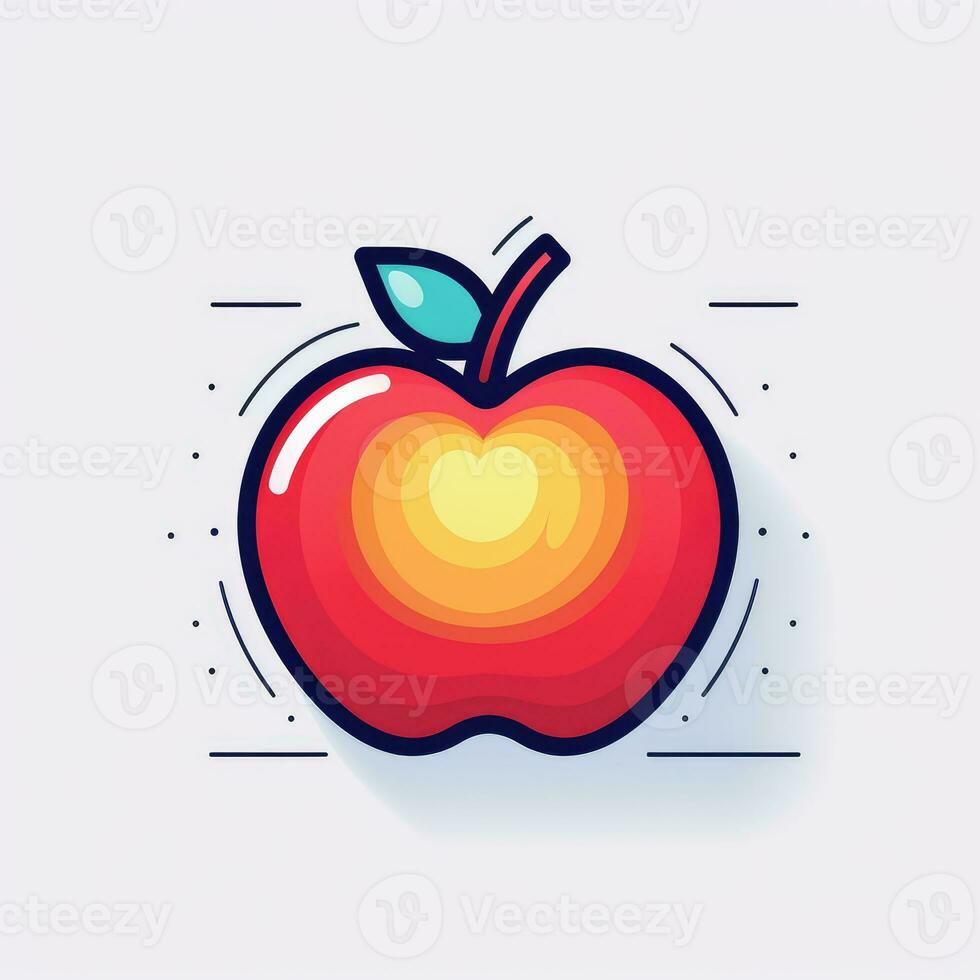 Apfel Logo Symbol Aufkleber Emblem Clip Art Illustration einfach Vektor png eps isoliert foto