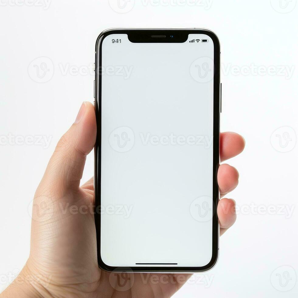 Hand halten Smartphone Attrappe, Lehrmodell, Simulation Vorlage Handy, Mobiltelefon Telefon Vertikale Gerät Telefon Bildschirm Anwendung foto
