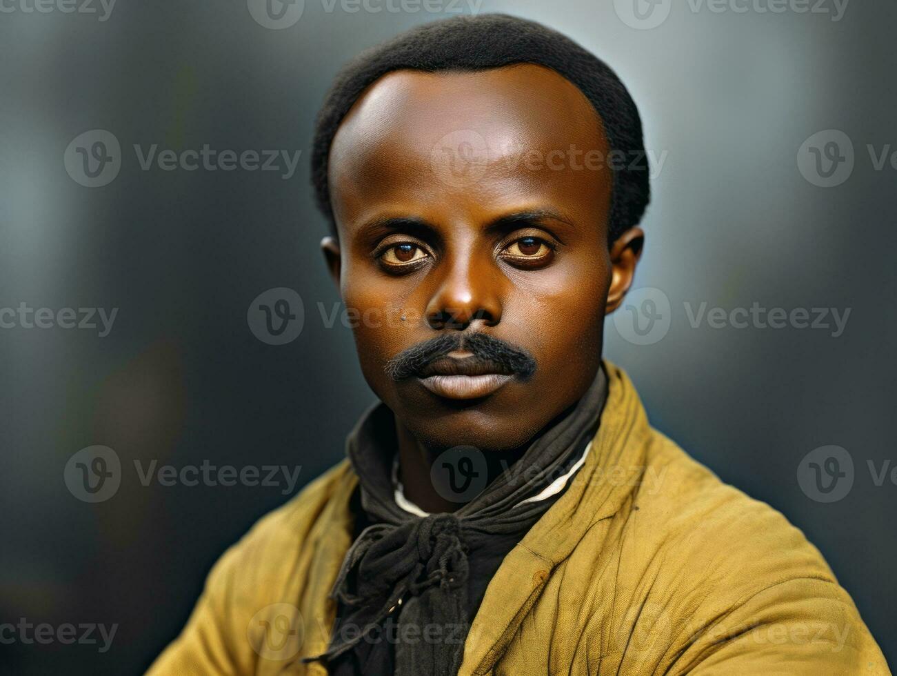 afrikanisch amerikanisch Mann von das früh 1900s farbig alt Foto ai generativ