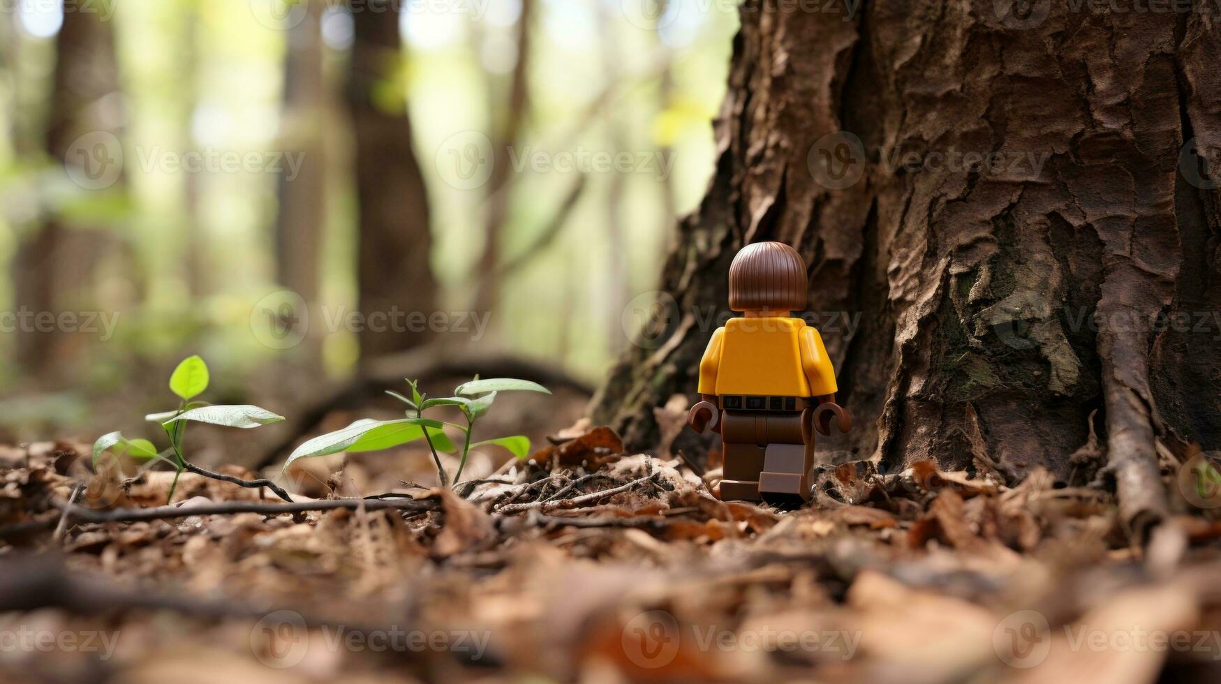 Lego Charakter einschiffen auf Epos Abenteuer mit freunde ai generativ foto