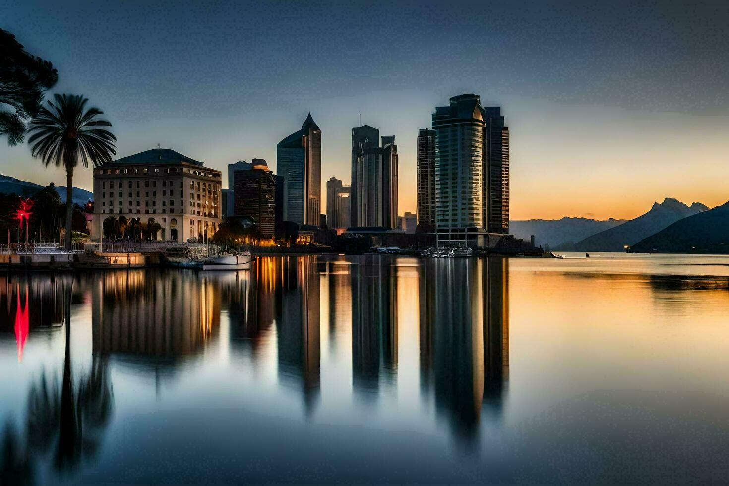 das Stadt von See komm, Italien. KI-generiert foto