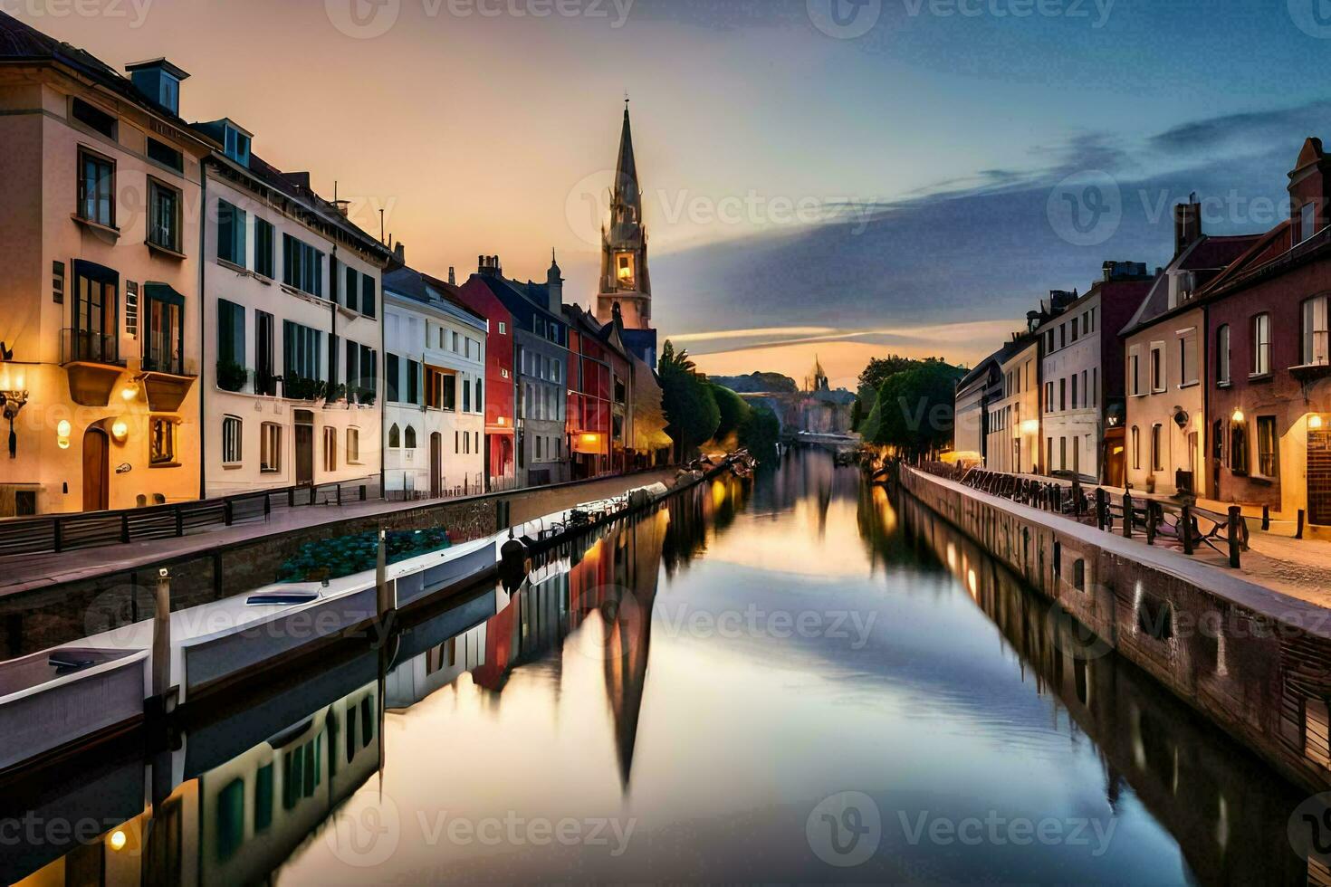 das Stadt von Brügge, Belgien. KI-generiert foto