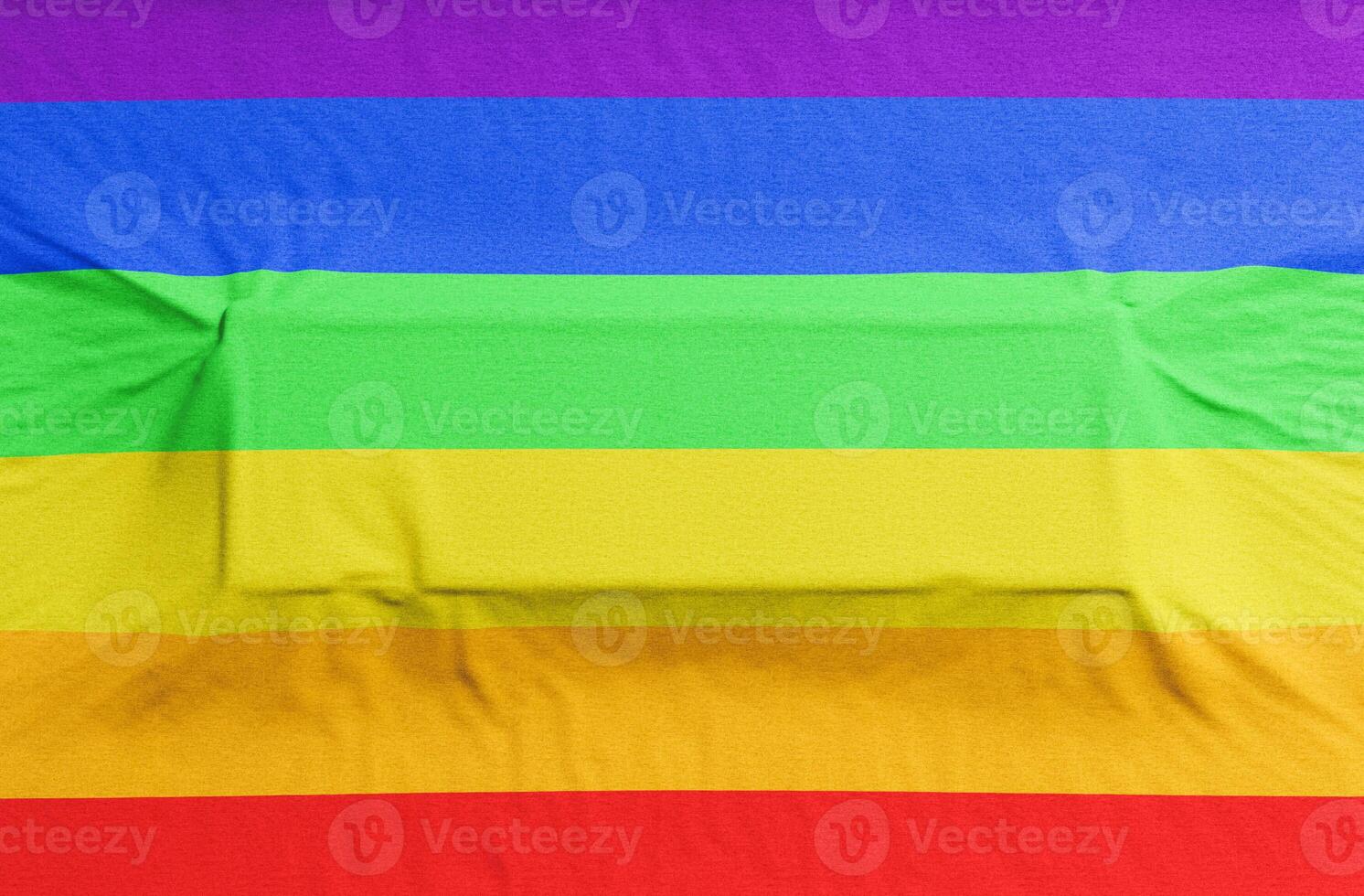 Gay Pride-Flagge mit Rechteckprägung für Text. 3D-Rendering foto