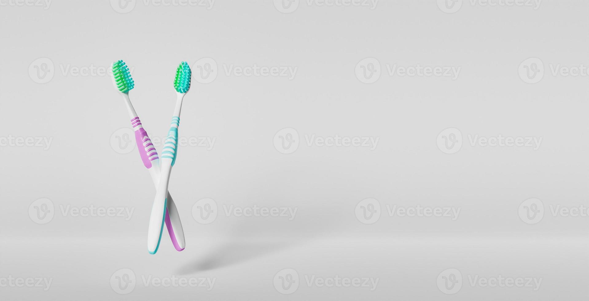 Zahnbürsten auf weißem Hintergrund foto
