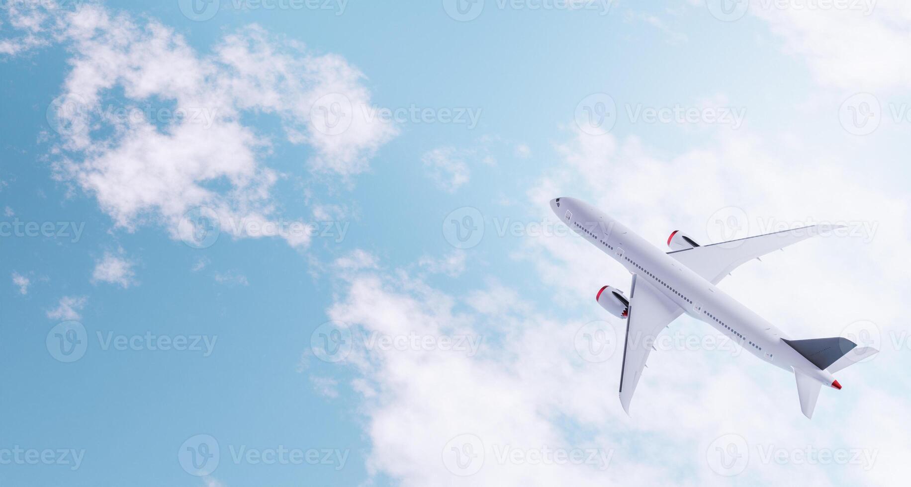 Draufsicht des Flugzeugs über den Wolken foto