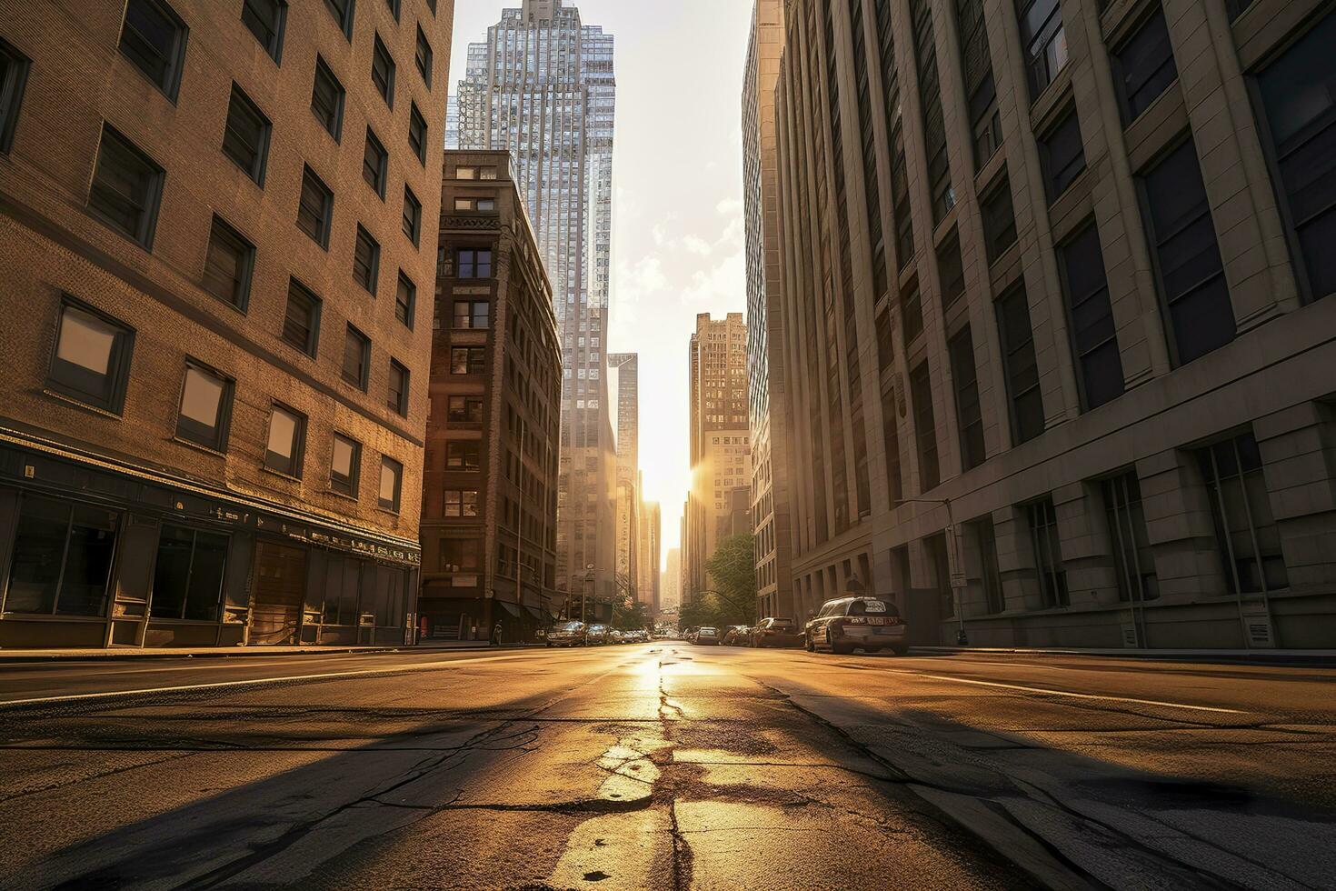 ein majestätisch Stadt Horizont während das golden Stunde. ai generativ foto