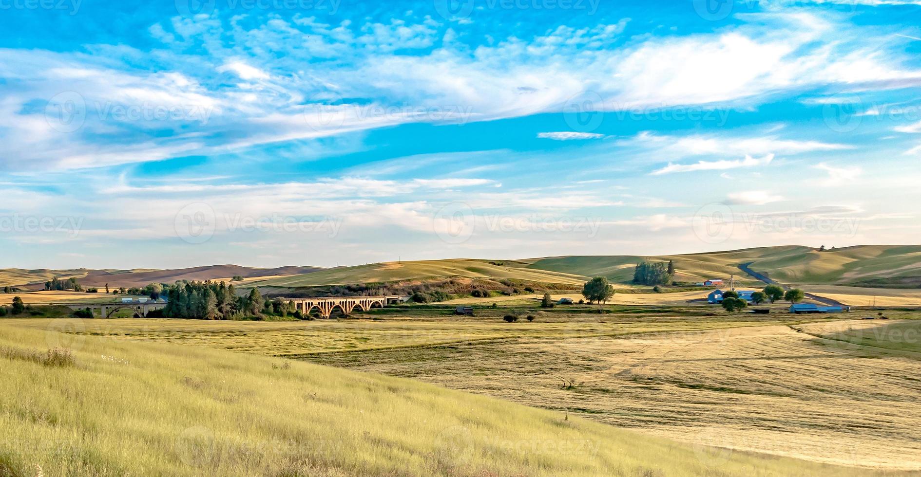 Magische Weizenfarmfelder in Palouse Washington foto