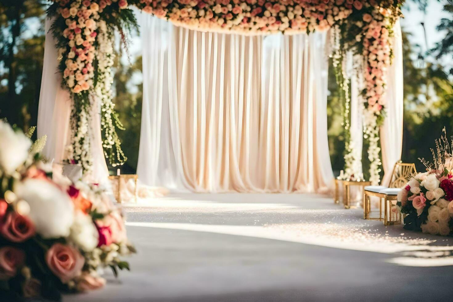 Hochzeit Zeremonie im Indien. KI-generiert foto