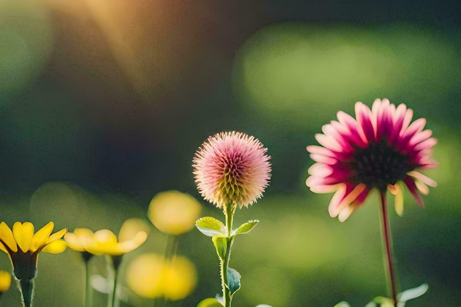 Blumen im das Sonne. KI-generiert foto