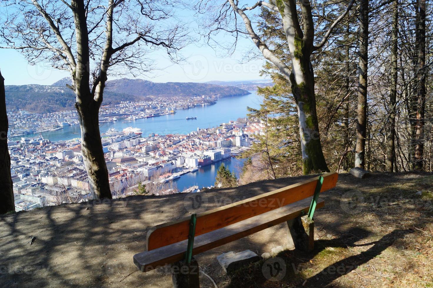 Bergen aus der Perspektive des Mount Floyen foto