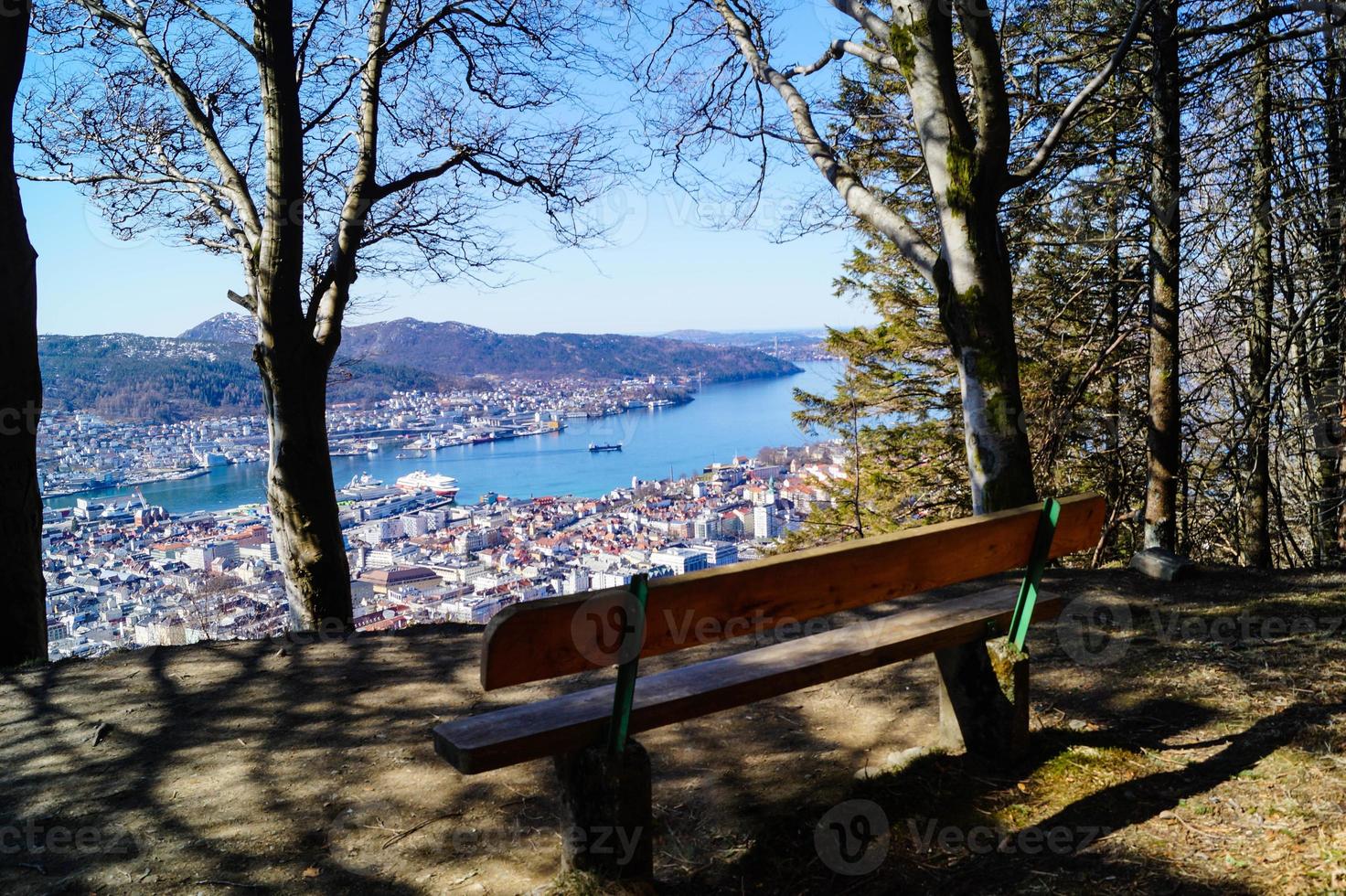 Bergen aus der Perspektive des Mount Floyen foto