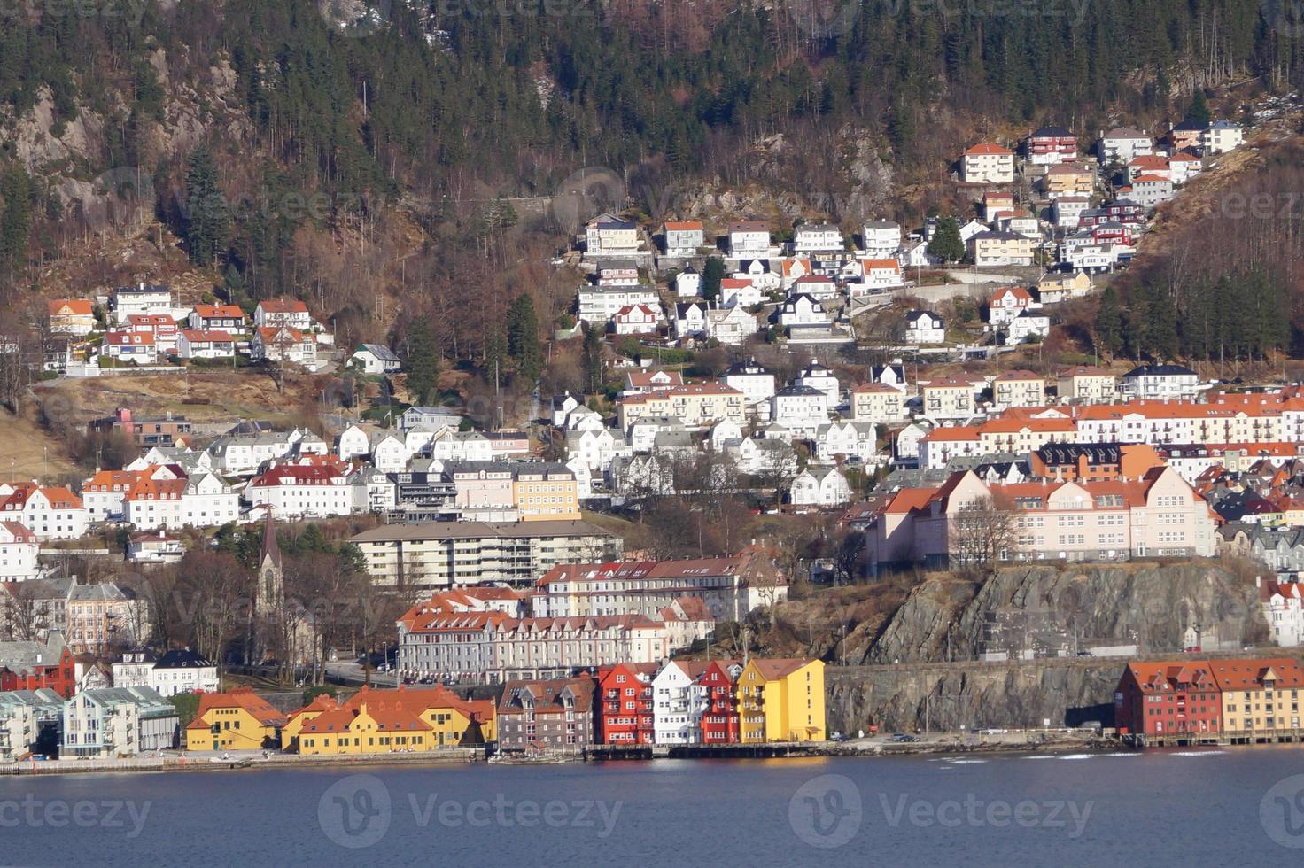 Bergen aus der Perspektive des Mount Floyen foto