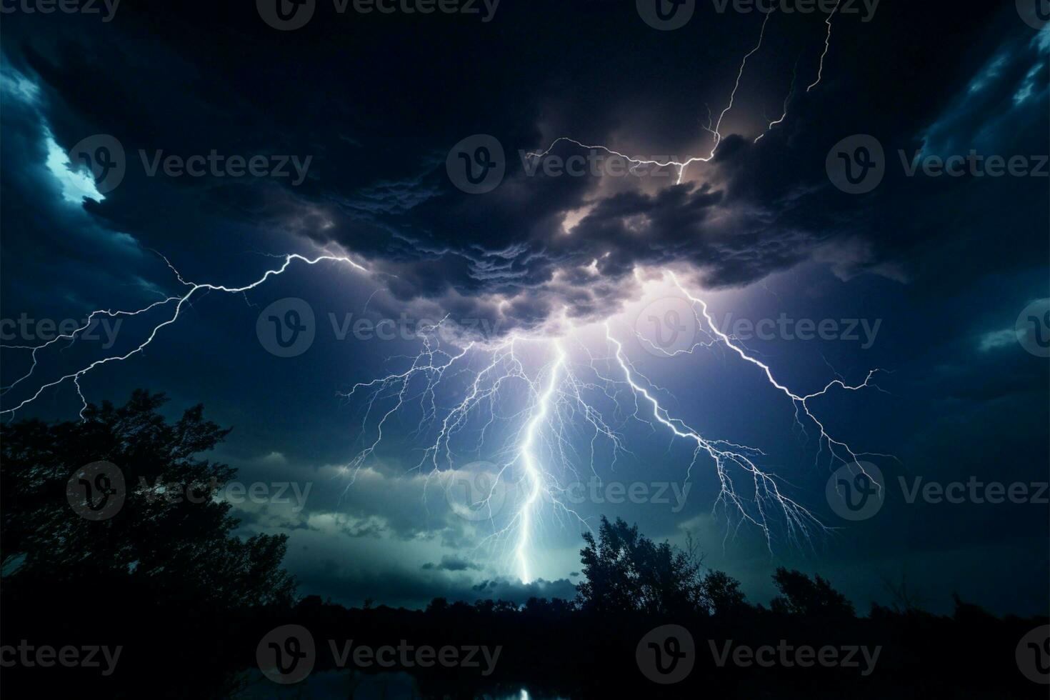 Naturen Leistung entfesselt brillant und beeindruckend blitzt von Blitz ai generiert foto