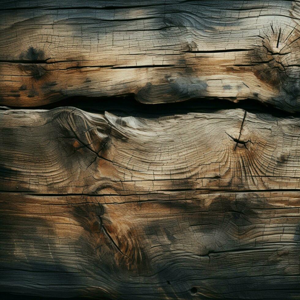 einsam Holz Oberfläche, ergänzt robust Beton Mauer Textur, hervorrufen taktil Kontrast zum Sozial Medien Post Größe ai generiert foto
