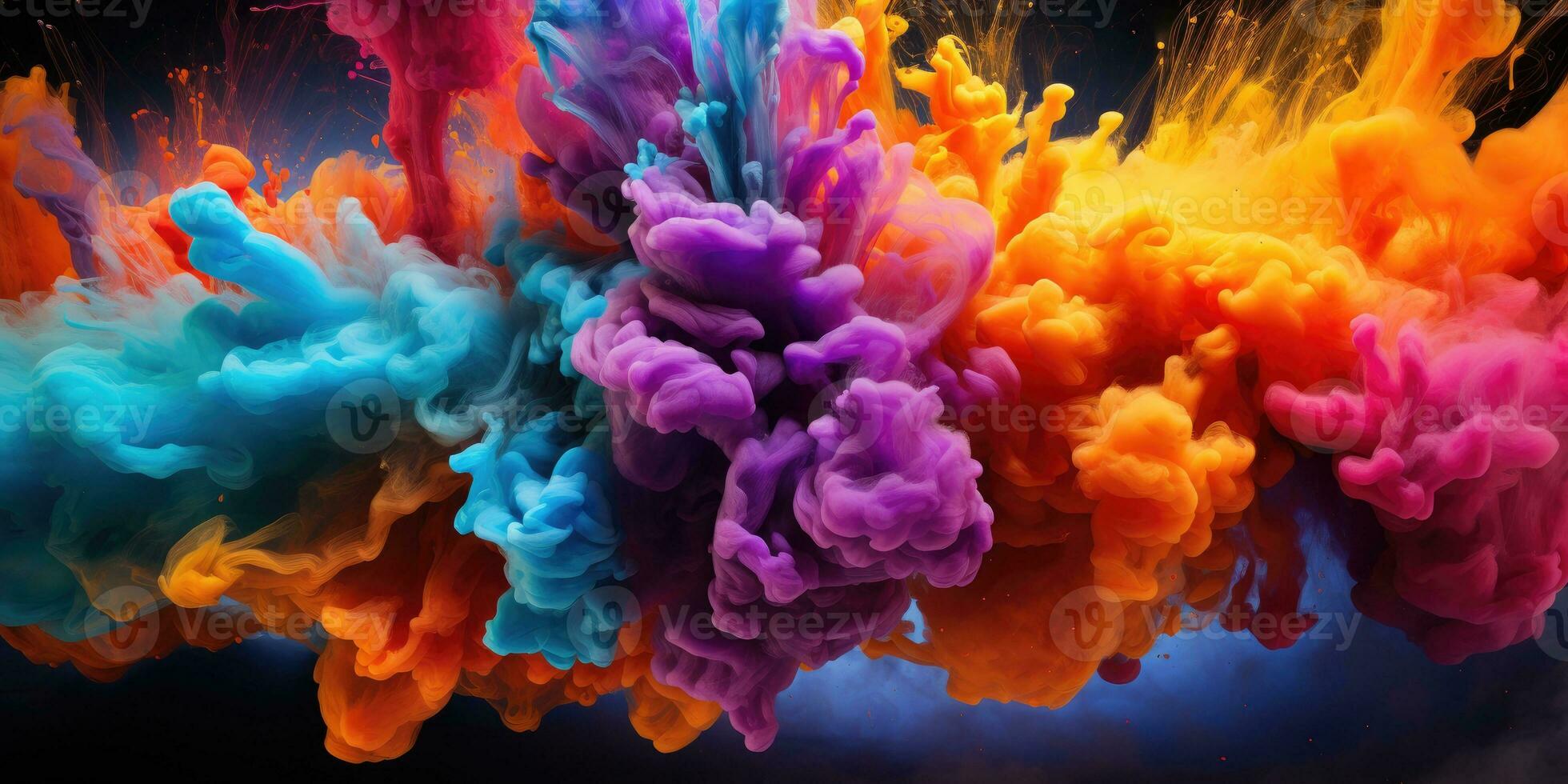 Explosion von Farben unter Wasser. hell Farben unter Wasser. bunt Hintergrund. generativ ai foto