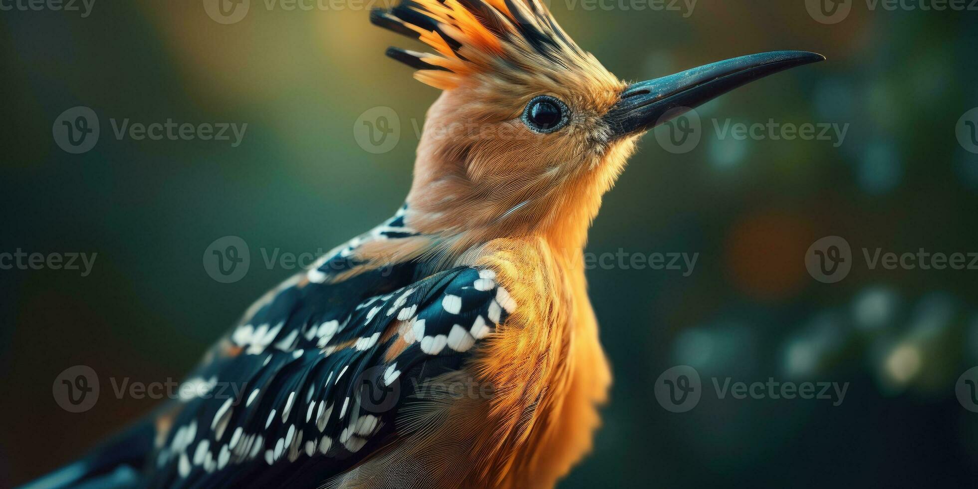 Wiedehopf Vogel auf ein Ast Nahansicht. generativ ai foto