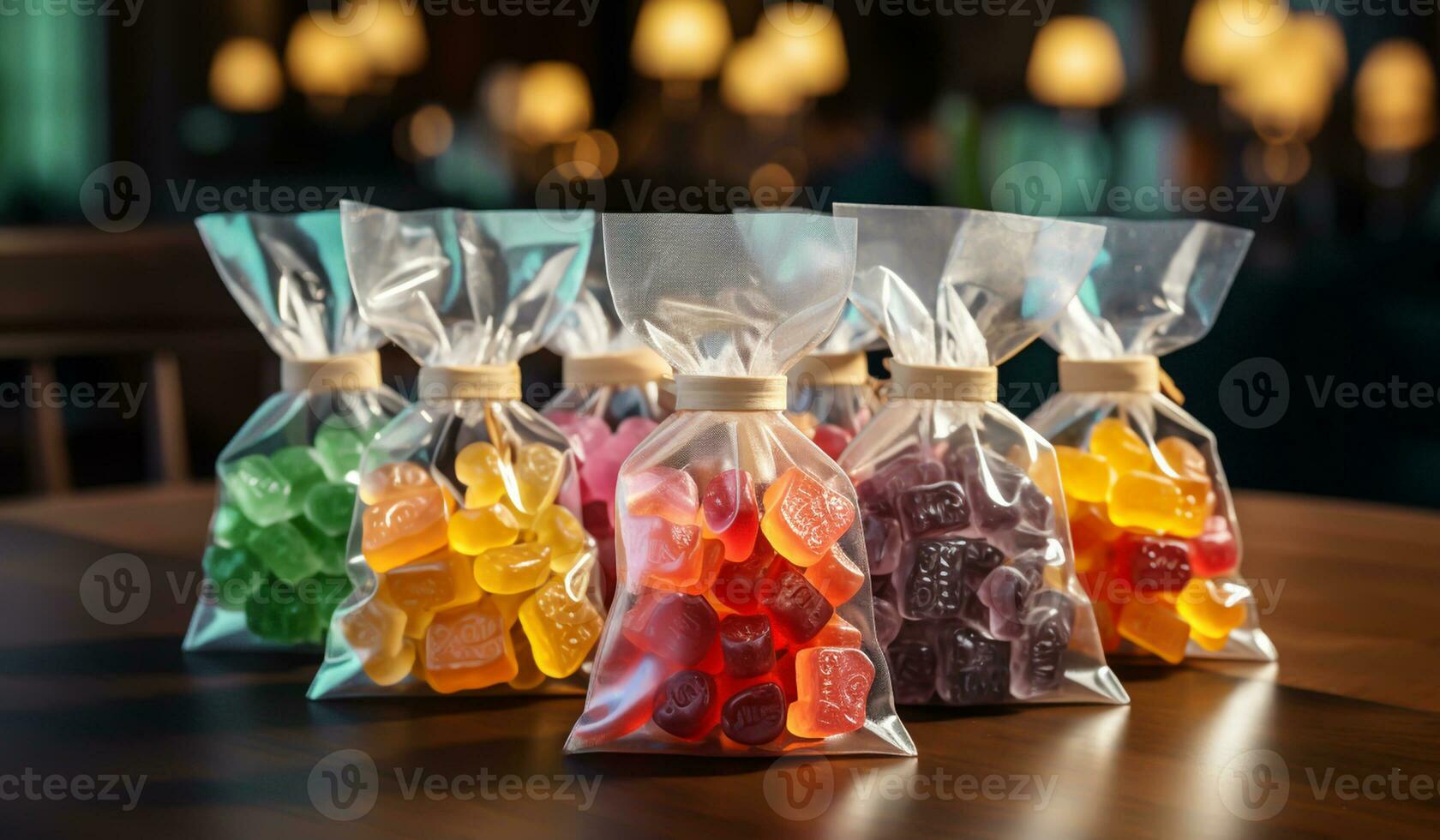 Süßigkeiten von verschiedene Aromen auf Anzeige zum Verkauf. ai generativ foto