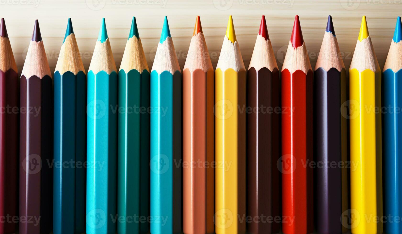 farbig Bleistifte n zurück zu Schule Konzept. ai generativ foto