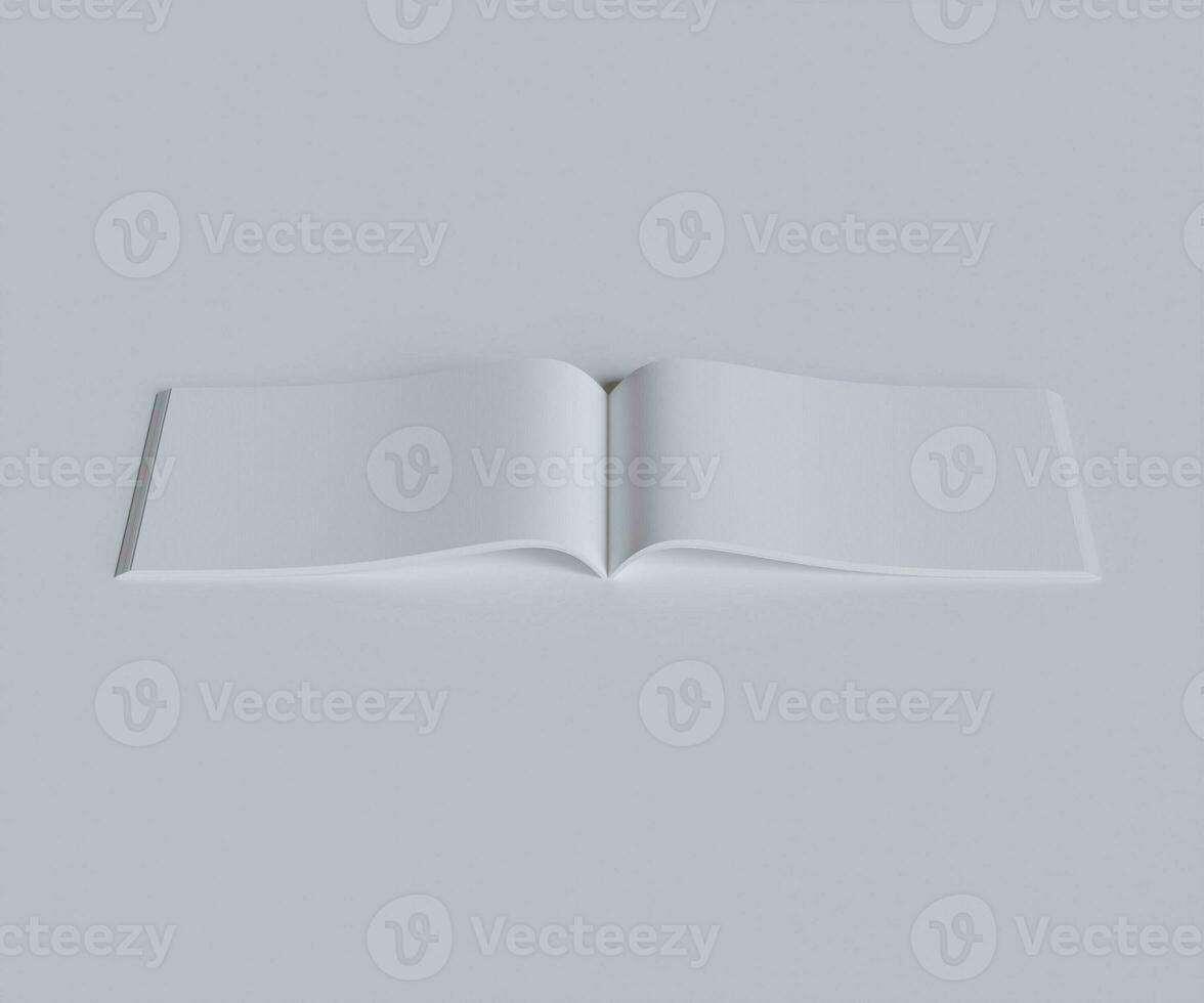 a4 lanscape Zeitschrift Weiß Farbe und realistisch Textur Rendern 3d foto