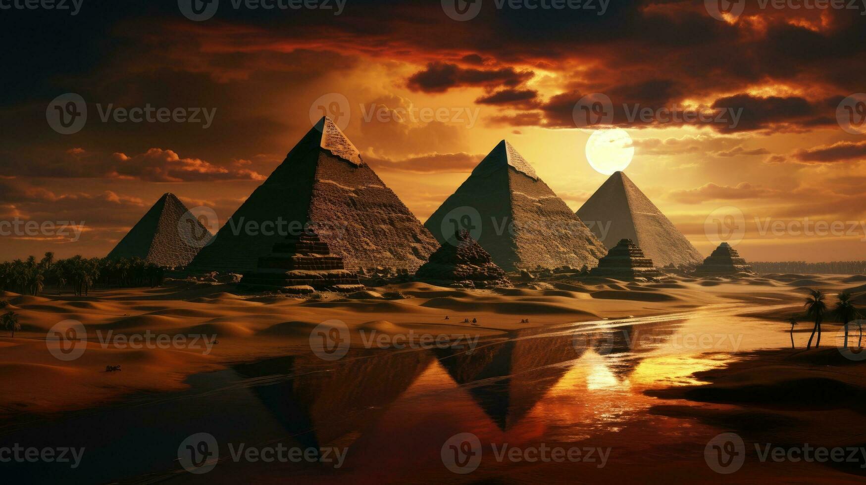 majestätisch Pyramide Landschaft ai generiert foto