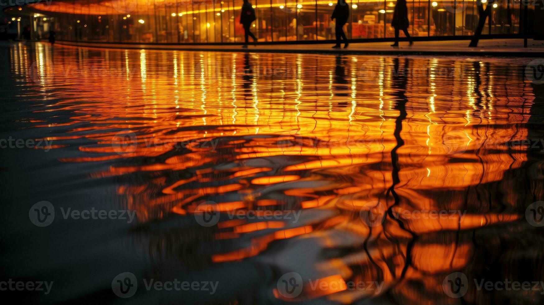 Wasser reflektiert beim Nacht ai generiert foto