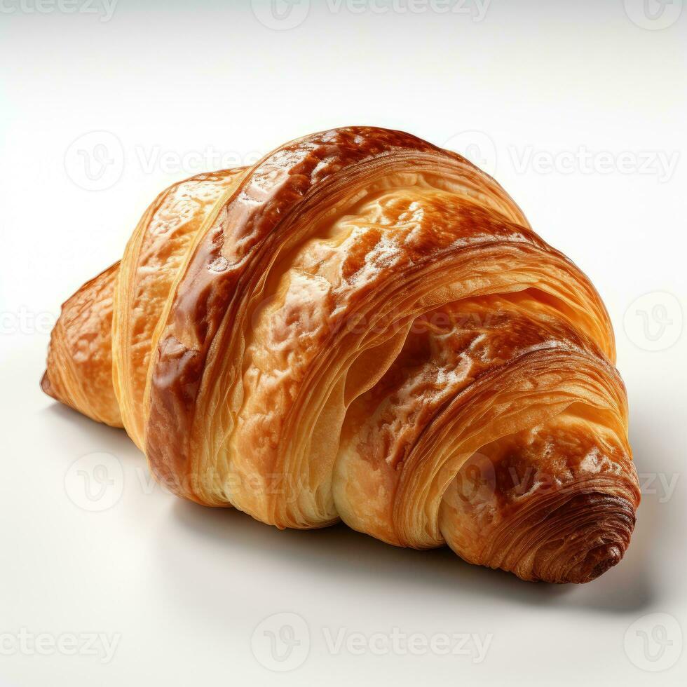 frisch Croissant isoliert auf Weiß Hintergrund ai generiert foto