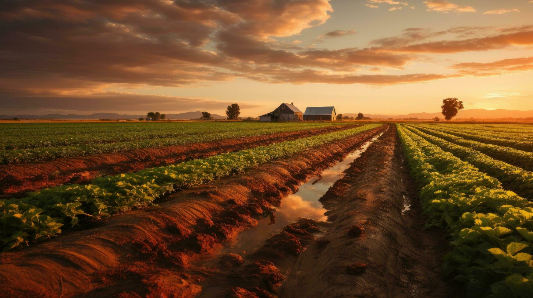 Landwirtschaft Bauernhof Natur ai generiert foto