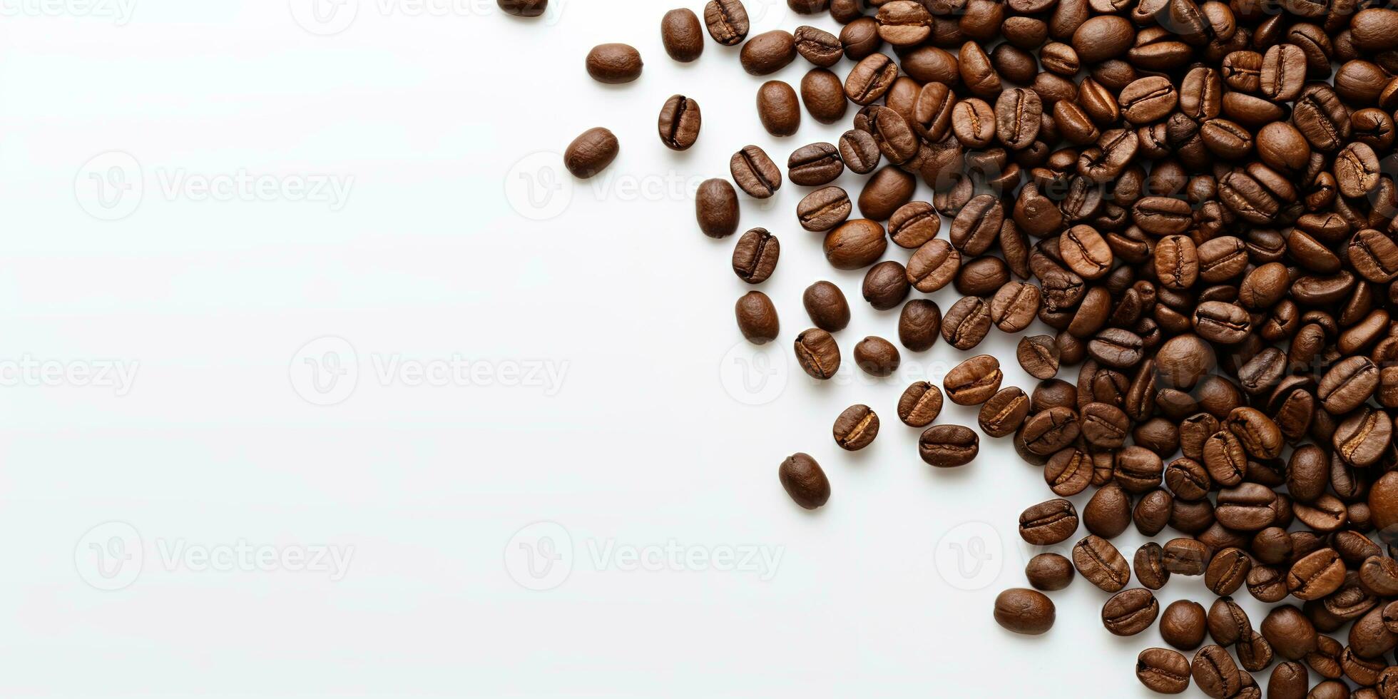 Kaffee Bohnen isoliert Weiß Hintergrund Kopieren Raum, International Kaffee Tag, ai generiert foto