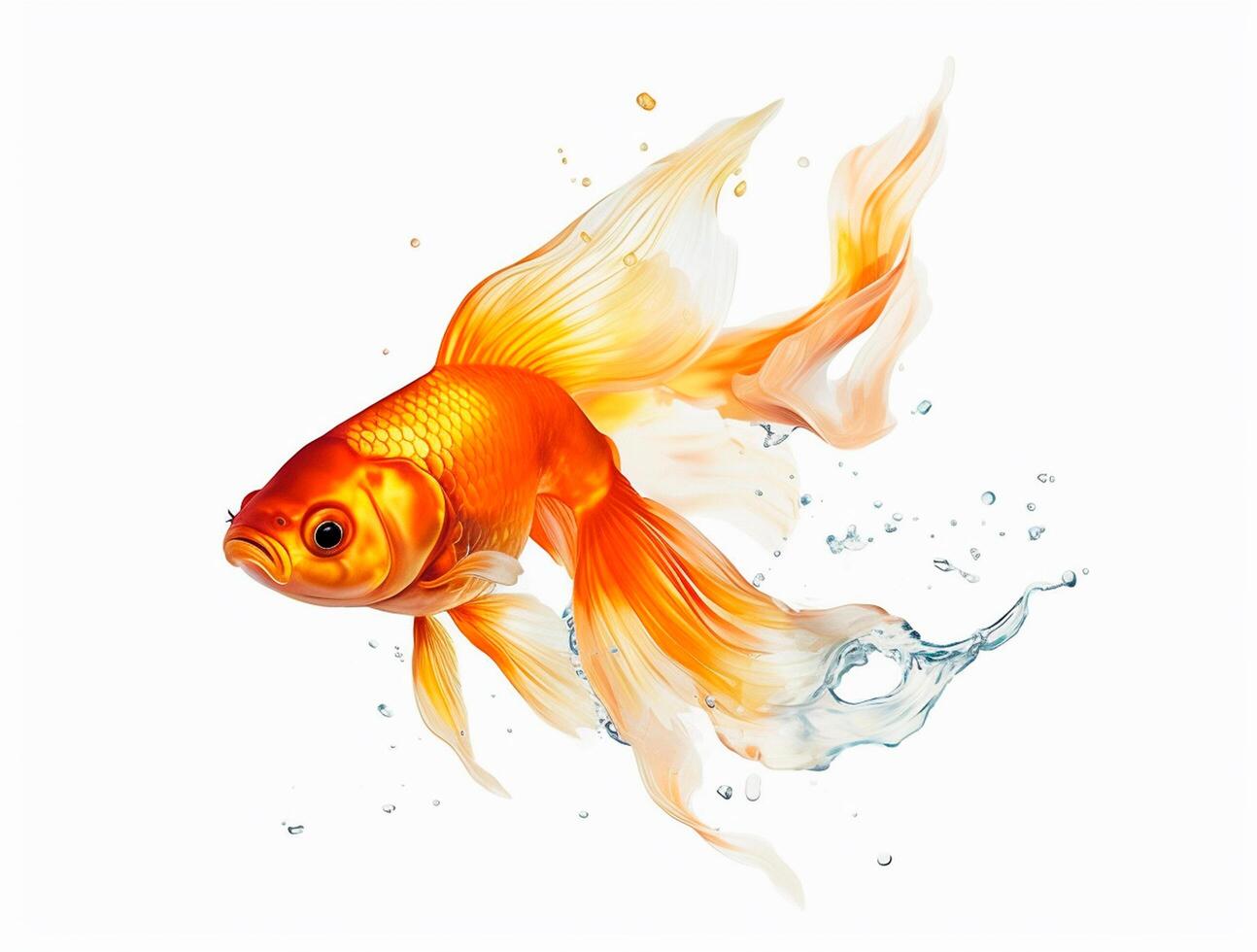 schließen oben Foto von ein Goldfisch mit Kopieren Raum, golden Schönheit ai generiert