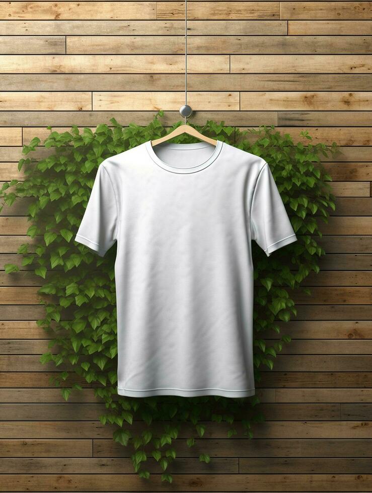 leer Weiß T-Shirt zum Attrappe, Lehrmodell, Simulation Design ai generativ foto