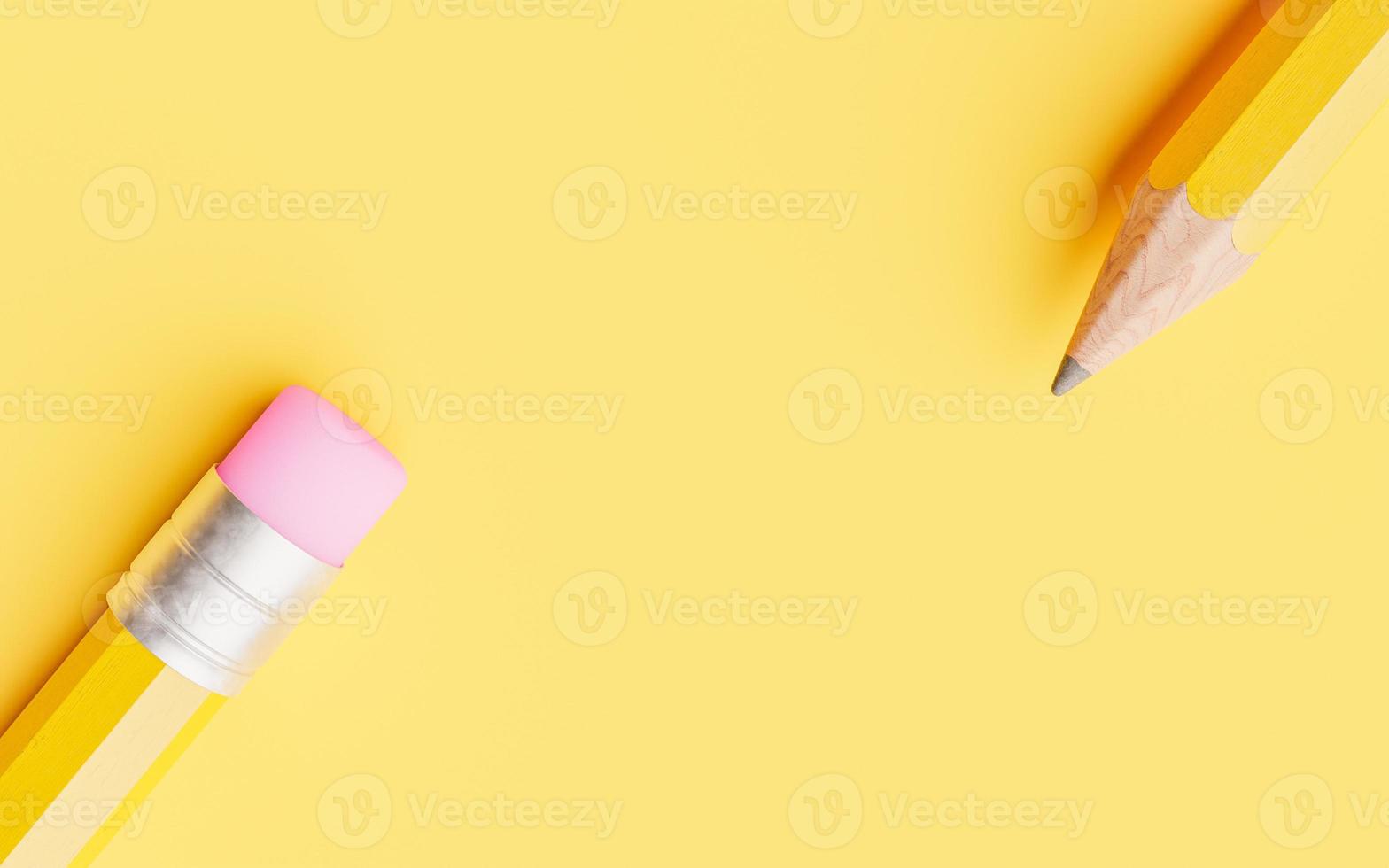 Bleistift auf gelbem Grund foto