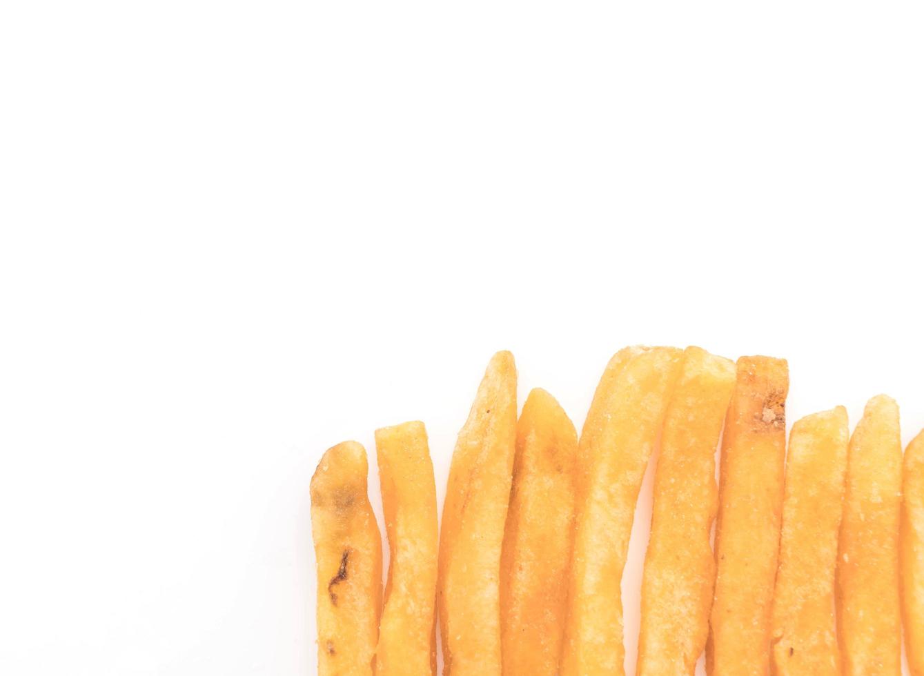 Pommes Frites auf weißem Hintergrund foto